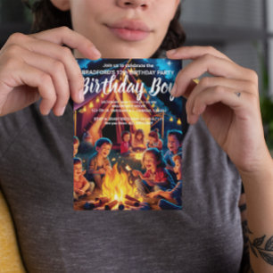 Invitation d'anniversaire Enfants rassemblés autou