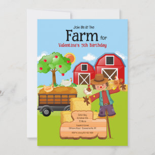 Invitation d'anniversaire Épouvantail de Ferme