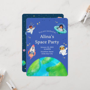 invitation d'anniversaire espace