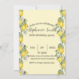 Invitation d'anniversaire estivale au cocktail de