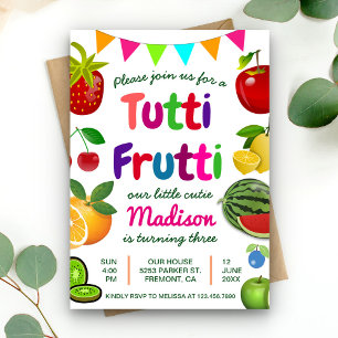 Invitation d'anniversaire estivale et mignonne Tut