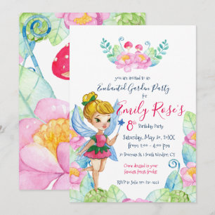 Invitation d'anniversaire Fairy Garden Enchanted