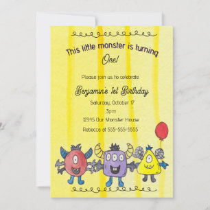 Invitation d'anniversaire fantaisiste Trois Petits