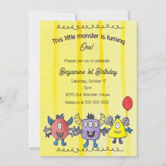 Invitation d'anniversaire fantaisiste Trois Petits