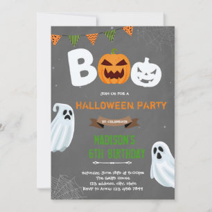 Invitation d'anniversaire fantôme boo Halloween