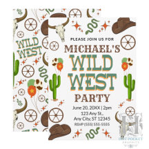 Invitation d'anniversaire Far West