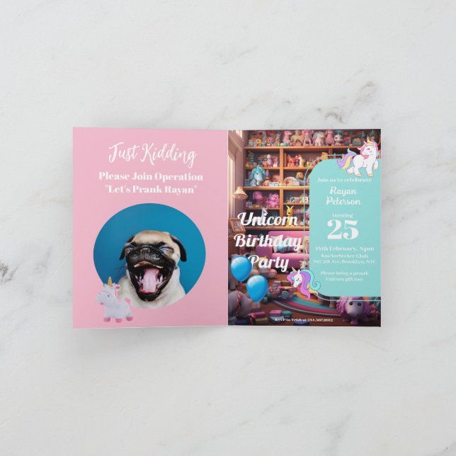 Invitation d'anniversaire farceuse, Amour de Licor (Intérieur)