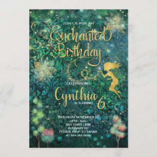 Invitation d'anniversaire fée enchantée
