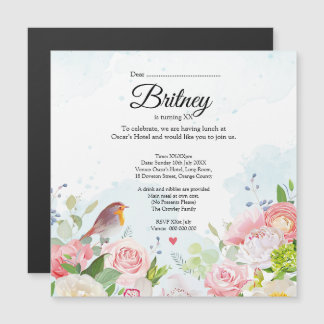 Invitation d'anniversaire féminine personnalisable