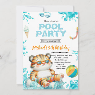 Invitation d'anniversaire fête au bassin du Tigre