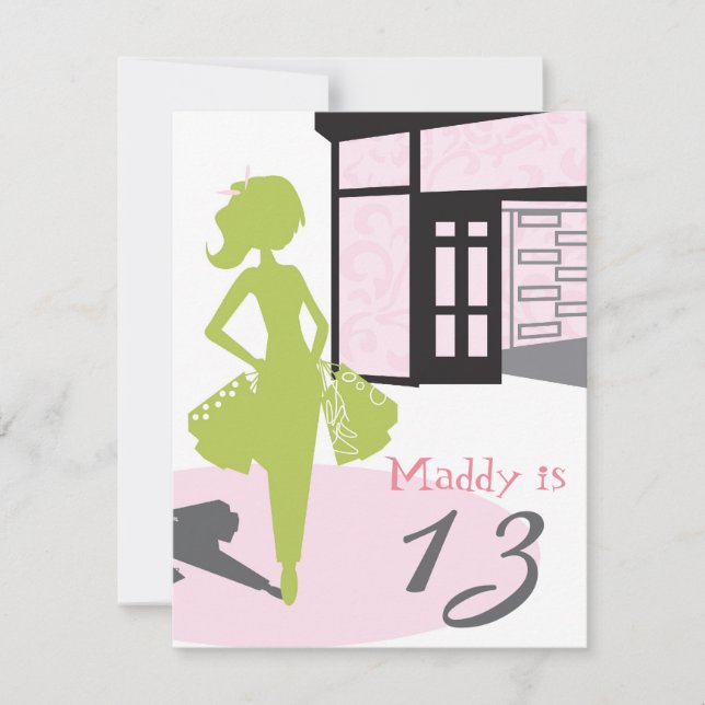 Invitation d'anniversaire - Fête au centre commerc (Devant)