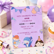 Invitation d'anniversaire Fête colorée et amusante