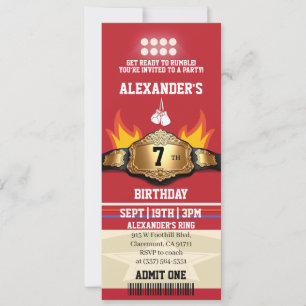 Invitation d'anniversaire Fête de billet de ceintu