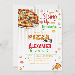 Invitation d'anniversaire fête de pizza