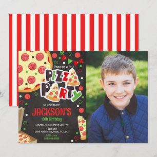 Invitation d'anniversaire Fête de Pizza Enfants Fê