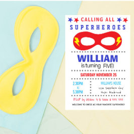 Invitation d'anniversaire fête de super-héros joye