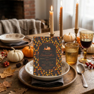 Invitation d'anniversaire Feuilles d'Automne
