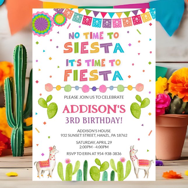 Invitation d'anniversaire Fiesta (Créateur téléchargé)