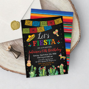 Invitation d'anniversaire Fiesta Cactus mexicain T