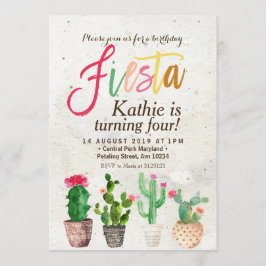 Invitation d'anniversaire Fiesta Succulente