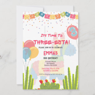 Invitation d'anniversaire Fiesta Three Esta