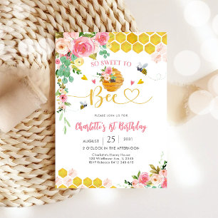 Invitation d'anniversaire Fille abeille