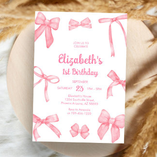 Invitation d'anniversaire fille arc-en-ciel rose C