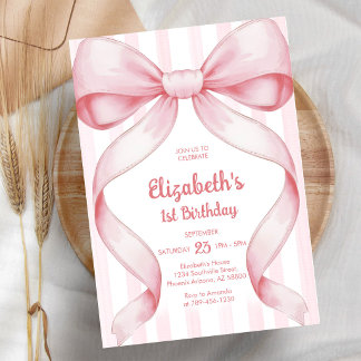 Invitation d'anniversaire fille arc-en-ciel rose C