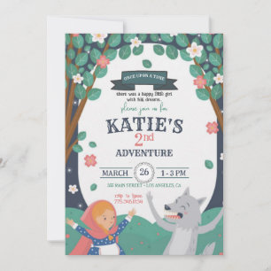 Invitation d'anniversaire Fille au loup