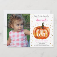 Invitation d'anniversaire fille citrouille automne