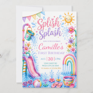 Invitation d'anniversaire Fille de Parc Aquatique