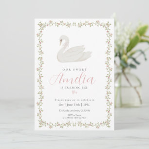 Invitation d'anniversaire fille Fleur de Cygne Coq