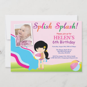 Invitation d'anniversaire Fille pour une fête à la