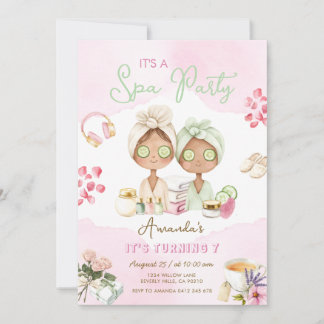 Invitation d'anniversaire fille rose pour une fête