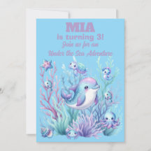 Invitation d'anniversaire fille sous la mer -Modif