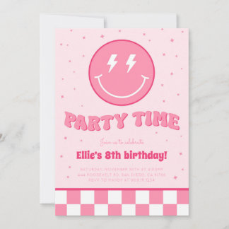 Invitation d'anniversaire Fille Visage Prépa Smile