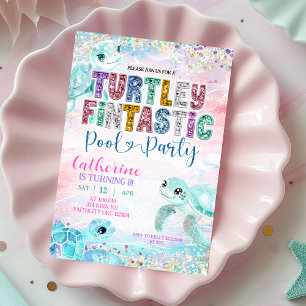 Invitation d'anniversaire Fintastic Tortue Marine