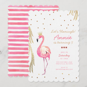 Invitation d'anniversaire Flamant rose