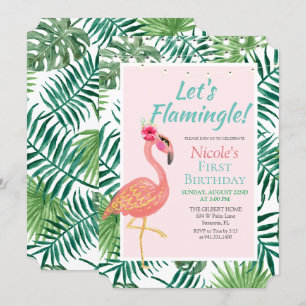 Invitation d'anniversaire Flamingo Flamingle - TOU