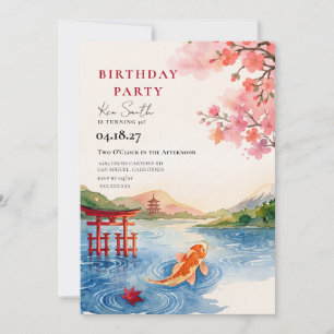 Invitation d'anniversaire Fleur de Cerisier Japona