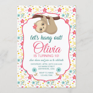 Invitation d'anniversaire Fleur de paresse On se r