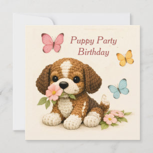 Invitation d'anniversaire Fleur Papillon Fête de c