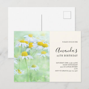 Invitation d'anniversaire Fleurs de marguerites da