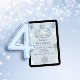 Invitation d'anniversaire flocon de neige pour la