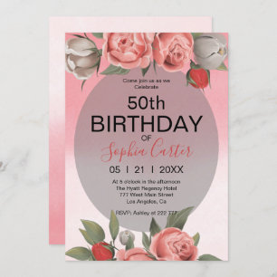 Invitation d'anniversaire florale