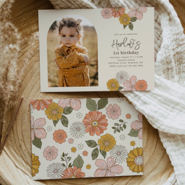 Invitation d'anniversaire florale | Anniversaire d (Créateur téléchargé)