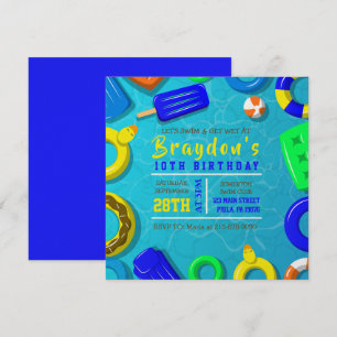 Invitation d'anniversaire FLOTTEURS DE NAGE POUR G