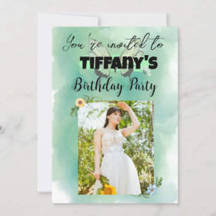 Invitation d'anniversaire Flower & Butterfly