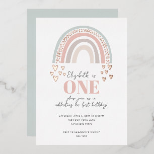 Invitation d'anniversaire Foil Boho Rainbow