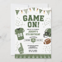 Invitation d'anniversaire Football TouchDowns Jour
